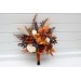 Wedding Bouquets in Ivory & Rust | Cascading Faux Bridal & Bridesmaid Bouquets