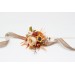 Wedding Boutonnieres & Wrist Corsage in Orange, Rust & Beige | Faux Flower Accessories