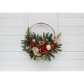 Flower hoop ivory and rust colors. Alternative bridesmaid bouquet. 5262