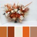 Wedding Bouquets in Burnt Orange & Ivory | Faux Bridal & Bridesmaid Bouquets
