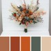 Wedding Bouquets in Cinnamon, Rust & Orange | Pampas Grass Faux Bridal & Bridesmaid Bouquets