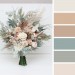 Boho Bridal Bouquet with Pampas Grass | Blush Pink, Beige & Cream Faux Wedding Flowers