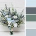 Wedding Bouquets in Dusty Blue & White | Faux Bridal & Bridesmaid Bouquets
