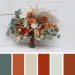 Wedding Bouquets in Burnt Orange & Ivory | Faux Bridal & Bridesmaid Bouquets
