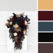 Dark Teal, Burgundy, Black, and Cream Wedding Bouquets – Dramatic Gothic Bridal Designs