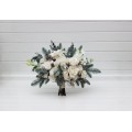Winter Wedding Bouquets with Pine Branches in White | Faux Bridal & Bridesmaid Bouquets
