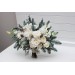 Winter Wedding Bouquets with Pine Branches in White | Faux Bridal & Bridesmaid Bouquets