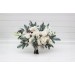 Winter wedding bouquets with pine branches  in white colors. Bridal bouquet. Faux bouquet. Bridesmaid bouquet. 5265