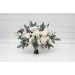 Winter Wedding Bouquets with Pine Branches in White | Faux Bridal & Bridesmaid Bouquets