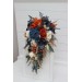Wedding Bouquets in Rust, Blue & Ivory | Faux Bridal & Bridesmaid Bouquets