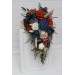 Wedding Bouquets in Rust, Blue & Ivory | Faux Bridal & Bridesmaid Bouquets