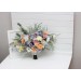 Summer & Spring Wedding Wildflower Bridal Bouquet | Peach, Purple & Dusty Blue Faux Bridesmaid Bouquets