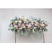 Flower Arch Arrangement in Peach, Purple & Dusty Blue | Faux Floral Archway for Wedding