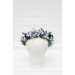 Dusty blue wedding. Navy blue white floral crown. Flower girl. Wildflowers crown. Bridal flower crown. Daisies hair wreath. 5267
