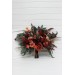 Wedding Bouquets in Deep Red & Coral | Cascading Faux Bridal & Bridesmaid Bouquets
