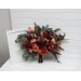 Wedding Bouquets in Deep Red & Coral | Cascading Faux Bridal & Bridesmaid Bouquets