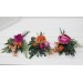 Mini bouquets for vases in orange and magenta colors. Flowers for wedding decor. 5269