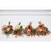 Mini bouquets for vases in orange ivory rust colors. Flowers for wedding decor. 0029