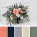 Wedding Bouquets in Navy Blue, Coral & Ivory | Faux Bridal & Bridesmaid Bouquets