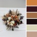 Wedding Bouquets in Deep Purple, Terracotta & Beige | Faux Bridal & Bridesmaid Bouquets