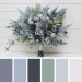 Wedding Bouquets in Dusty Blue, White & Sage Green | Faux Bridal & Bridesmaid Bouquets