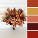 Wedding Bouquets in Rust, Burgundy & Orange | Faux Bridal & Bridesmaid Bouquets