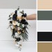 Black, Gold, and White Wedding Bouquets – Bridal and Cascading Faux Designs