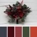 Wedding Bouquets in Deep Burgundy, Red & Blue | Faux Bridal & Bridesmaid Bouquets
