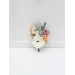 Wedding Boutonnieres & Wrist Corsage in Peach, Purple & Dusty Blue | Wildflower Faux Flower Accessories