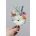 Wedding Boutonnieres & Wrist Corsage in Peach, Purple & Dusty Blue | Wildflower Faux Flower Accessories