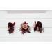 Wedding boutonnieres and wrist corsage in burgundy dusty rose color scheme. Flower accessories. 5270