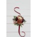 Wedding Boutonnieres & Wrist Corsage in Burgundy, Ivory & Dusty Rose | Faux Flower Accessories