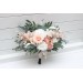 Wedding Bouquets in White & Blush Pink | Faux Bridal & Bridesmaid Bouquets