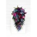 Wedding Bouquets in Teal, Magenta, Blue & Purple | Cascading Faux Bridal & Bridesmaid Bouquets