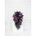 Wedding Bouquets in Teal, Magenta, Blue & Purple | Cascading Faux Bridal & Bridesmaid Bouquets