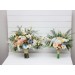 Spring & Summer Wedding Bouquets in Ivory, Yellow, Peach & Dusty Blue | Faux Cascading Bridal & Bridesmaid Wildflower Bouquets
