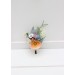 Wedding Boutonnieres & Wrist Corsage in Peach, Purple & Dusty Blue | Wildflower Faux Flower Accessories