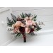 Wedding bouquets in burgundy blush pink colors. Bridal bouquet. Cascading bouquet. Faux bouquet. Bridesmaid bouquet. 5257