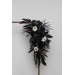 Flower Arch Arrangement in Deep Purple, Black, Silver & White | Faux Floral Archway for Wedding