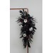 Flower Arch Arrangement in Deep Purple, Black, Silver & White | Faux Floral Archway for Wedding