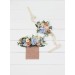 Pocket Boutonniere in Ivory, Yellow, Peach & Dusty Blue | Faux Flower Accessories