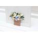 Pocket Boutonniere in Ivory, Yellow, Peach & Dusty Blue | Faux Flower Accessories