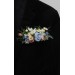 Pocket Boutonniere in Ivory, Yellow, Peach & Dusty Blue | Faux Flower Accessories