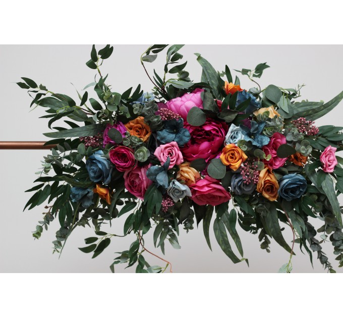 Flower Arch Arrangement in Jewel-Tone Colors | Faux Floral Archway for Wedding