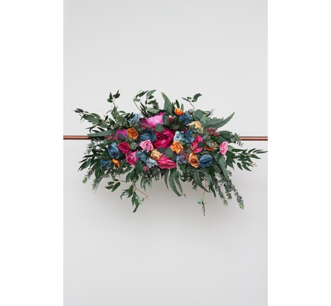 Flower Arch Arrangement in Jewel-Tone Colors | Faux Floral Archway for Wedding