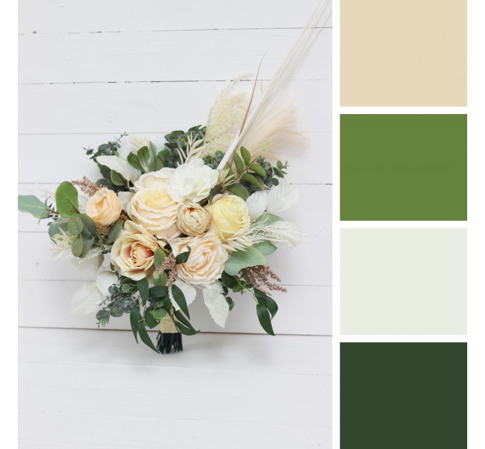 Wedding Bouquets in Cream, Ivory & Champagne | Faux Bridal & Bridesmaid Bouquets