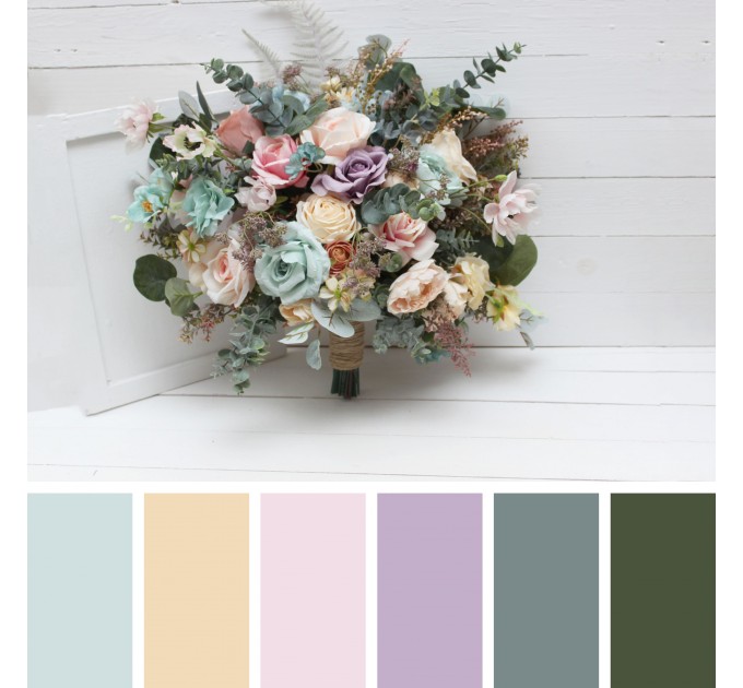 Colorful Wedding Bouquets | Faux Bridal & Bridesmaid Flower Arrangements