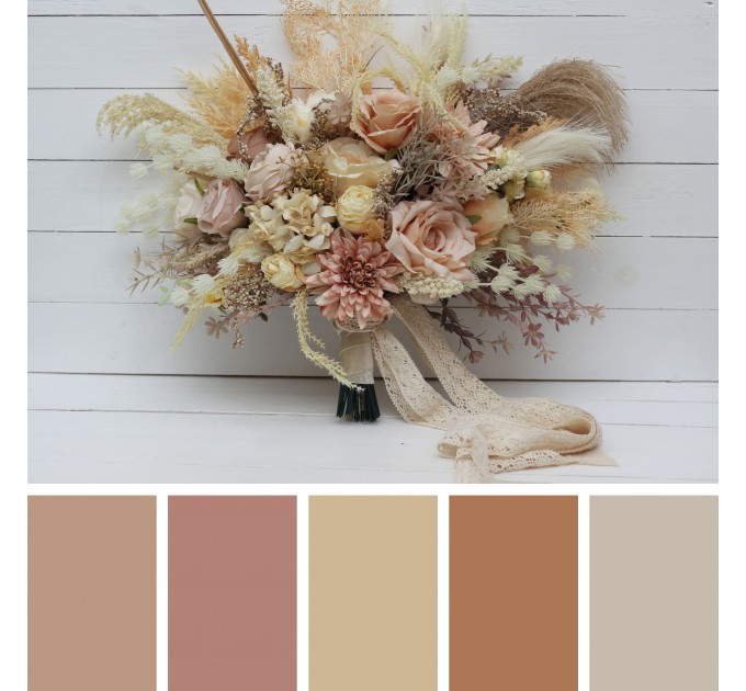 Wedding Bouquets in Ivory, Cream & Sand | Faux Bridal & Bridesmaid Bouquets