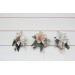  Wedding boutonnieres and wrist corsage  in white blush pink color scheme. Flower accessories. 5204