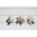 Wedding Boutonnieres & Wrist Corsage in White & Blush Pink | Faux Flower Accessories